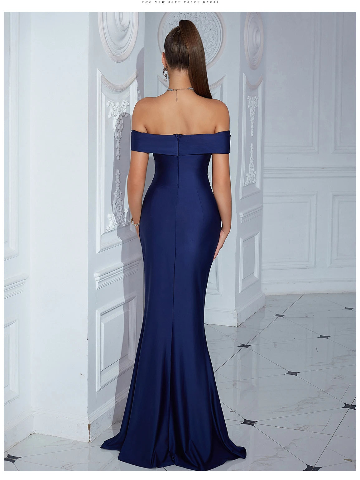 INDIRA Off-Shoulder Evening Dress