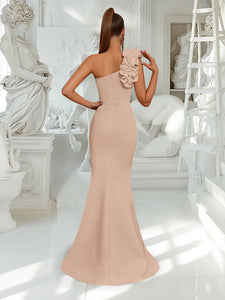 BELLA-ROSE Elegant One-Shoulder Evening Dress