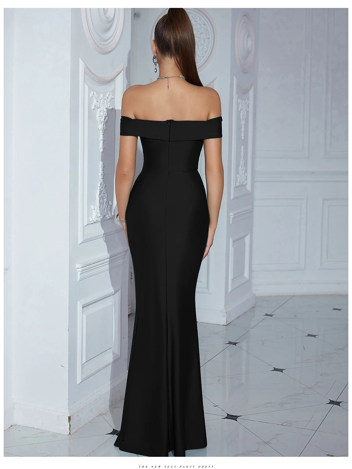 INDIRA Off-Shoulder Evening Dress