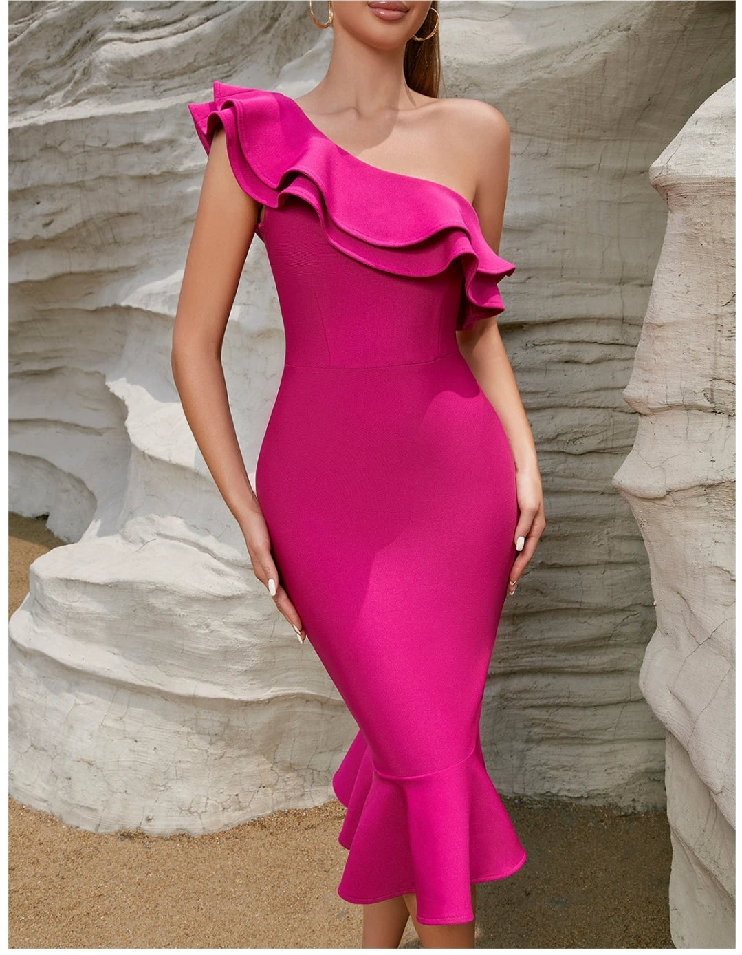 ARIA One Shoulder Bandage Dress