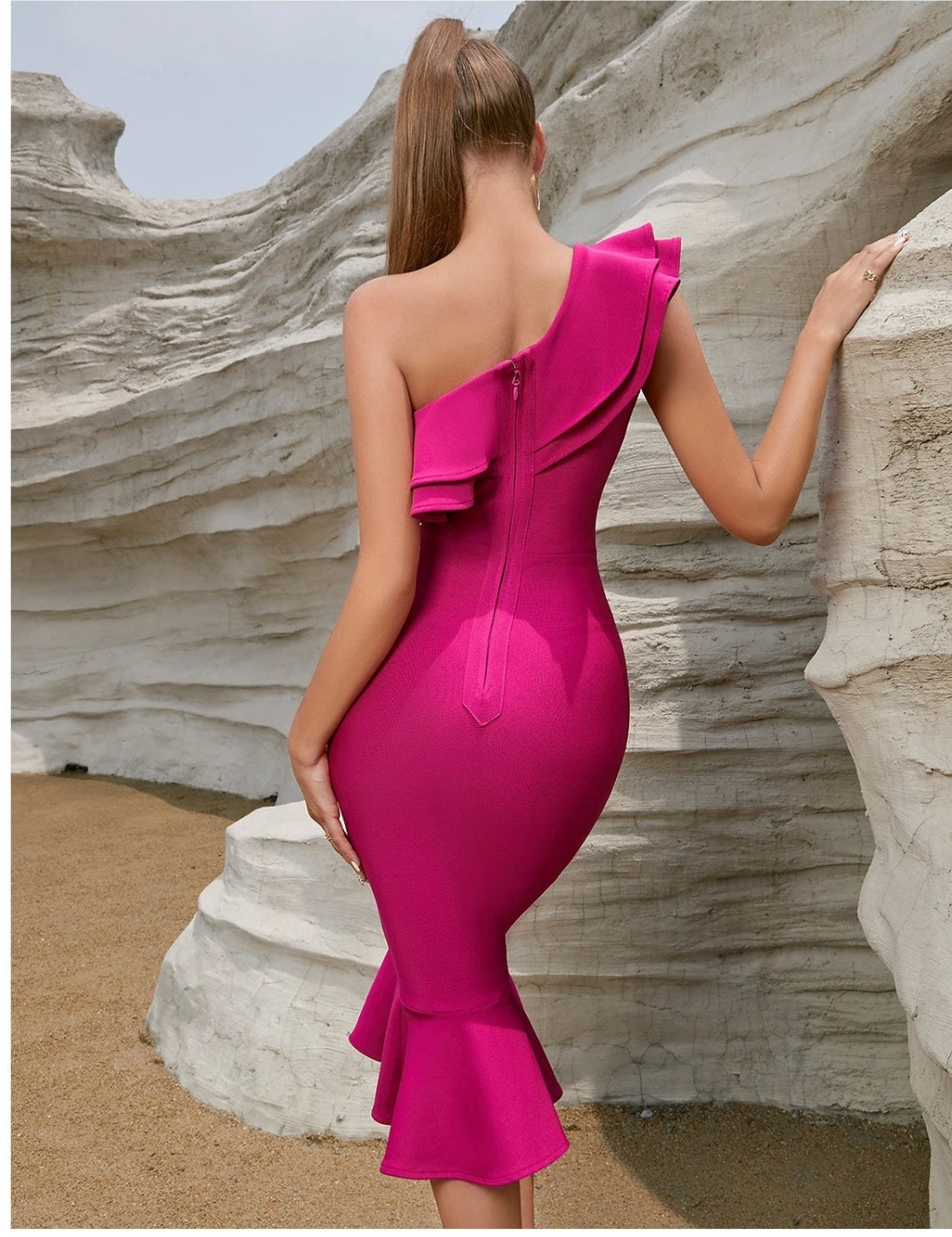 ARIA One Shoulder Bandage Dress