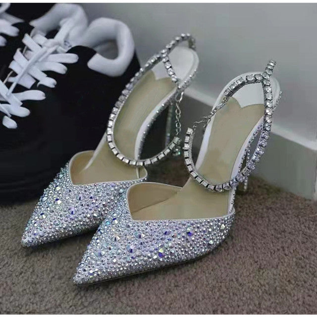 MARY-JANE Rhinestones Chain Shoes